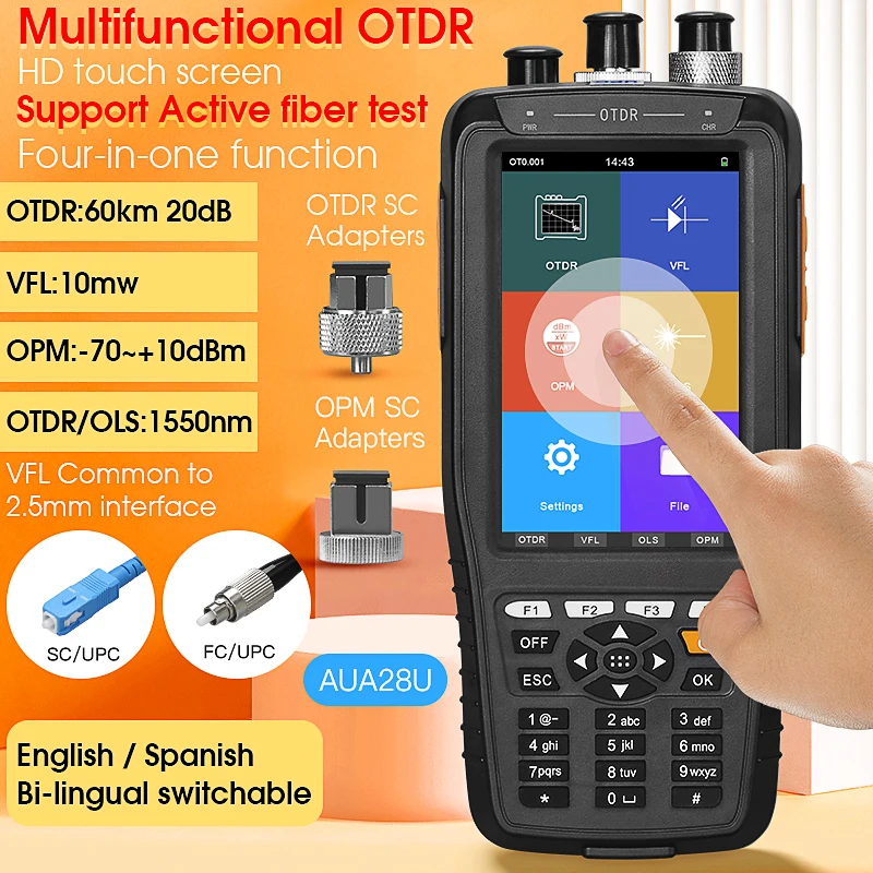 OTDR Multifonction Komshine QX43 - Testeur Fibre Optique Avec OPM/OLS/VFL/RJ45, Portée 140km
