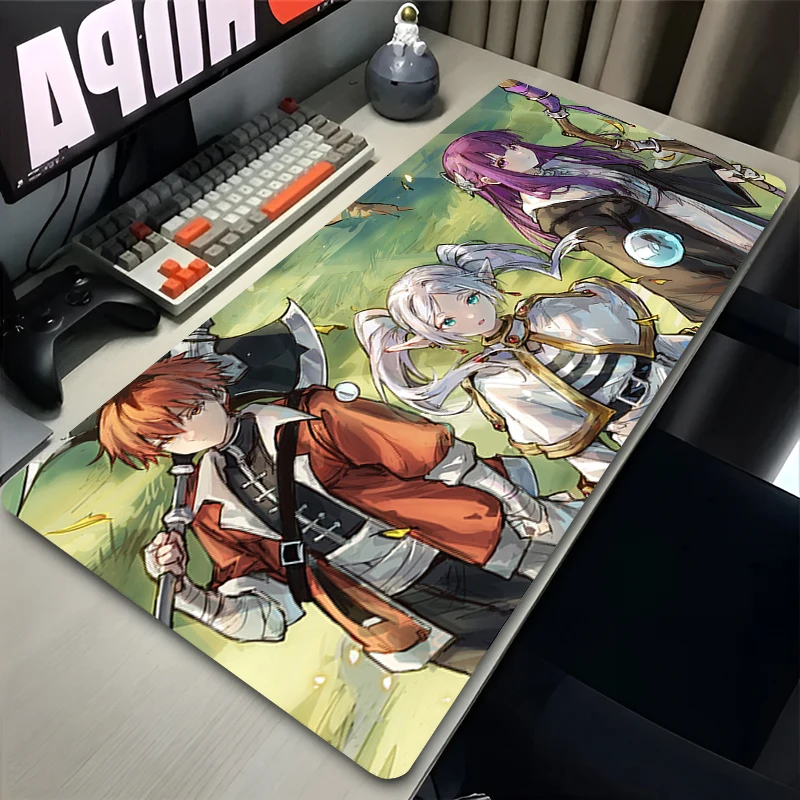 Kawaii Anime Girl Mouse Pad Sousou No Frieren Beyond Journey End Keyboard Rug Laptop Lotus Flower Gaming Mousepad PC HD Desk Mat mouse pad