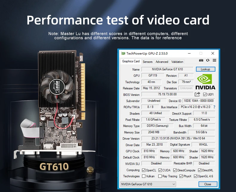 vídeo 2G, PCIE X16 2.0, VGA HD