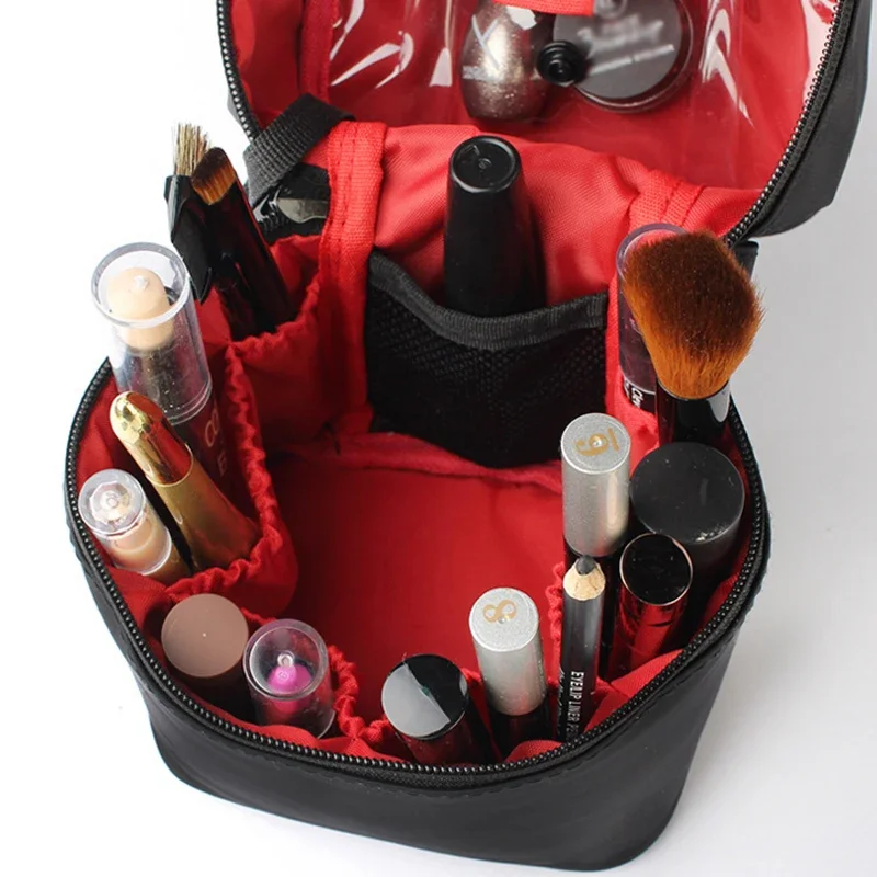 Travel Barrel Shaped Makeup Organizer Female Cosmetic Toiletry Wash Zipper Pouch Women's Trip Make Up Box Accessories Supplies 2