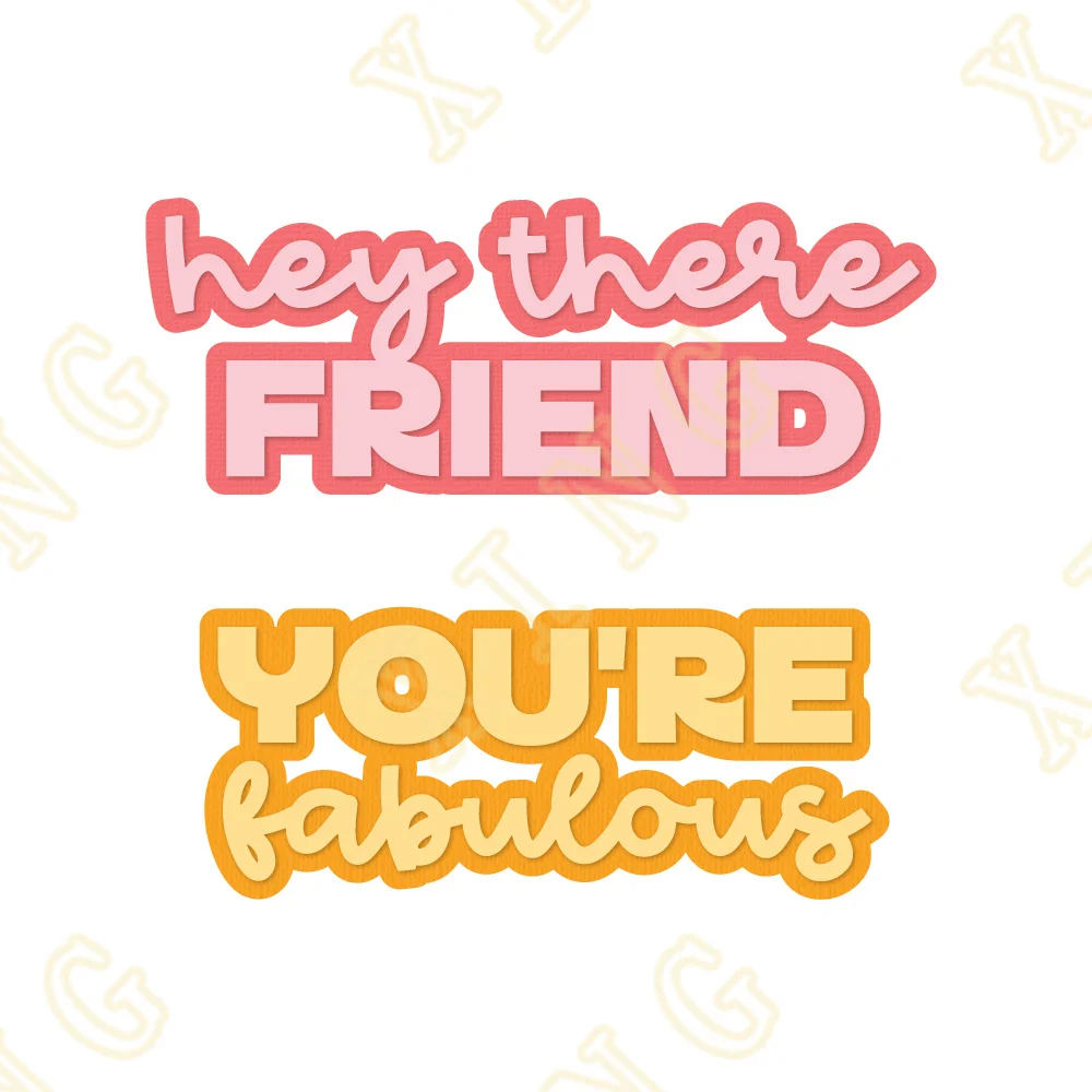 

Hey There Friend You're Fabulous Cutting Dies Craft Embossing Make Paper Greeting Card Making Template DIY Handmade 2024 New