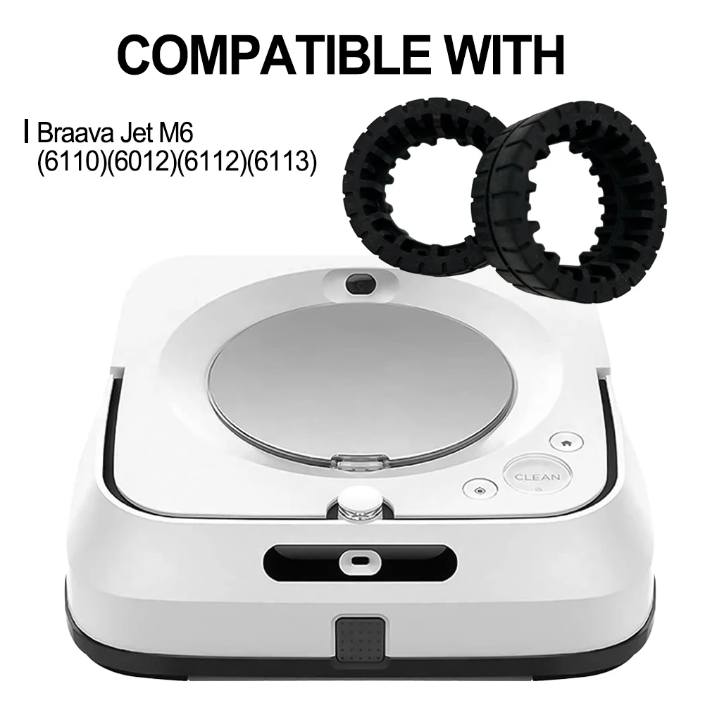 4 Pcs Wheel Tires For IRobot For Braava For Jet M6 (6110, 6012) Non-Slip Replacement Vacuum Cleaner  Robot Sweeper Spare Part 4