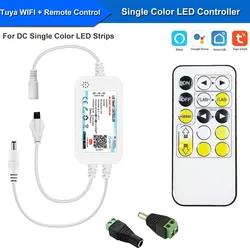 Smart WiFi LED Light Strip Controller with App and Remote Control - With Remote (Single Color with DC)