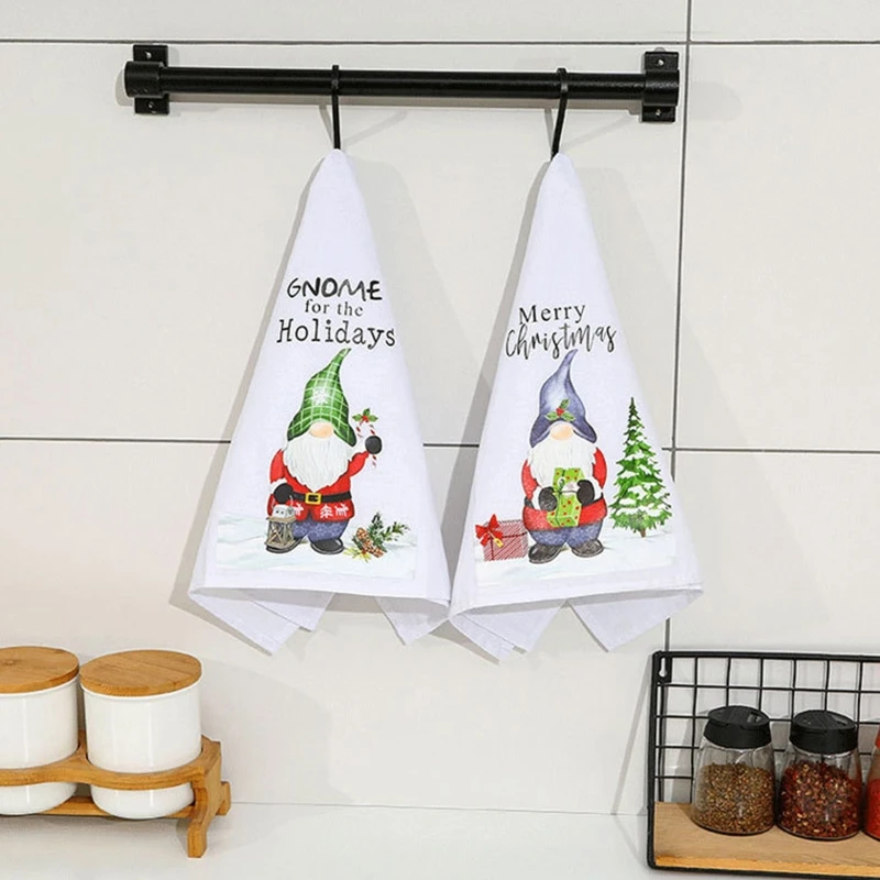 

Christmas Hand Towel Cute Hat Gnome Dish Towels Dishwashing Cloth for Home Kitchen Bathroom Wipe Hands Napkin 2022 New