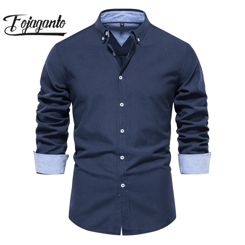 

FOJAGANTO 2023 Outdoor Casual Shirt Men Match Color Slim-Fit Trend Street Wear Top High Quality Selling Casual Shirt Men