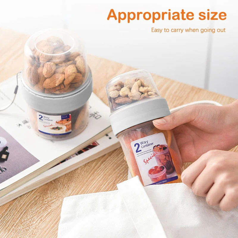 Breakfast Oatmeal Cereal Nut Yogurt Salad Cup Seal Container Set with Fork Sauce Cup Lid Bento Tuppers Food Taper Bowl Lunch Box