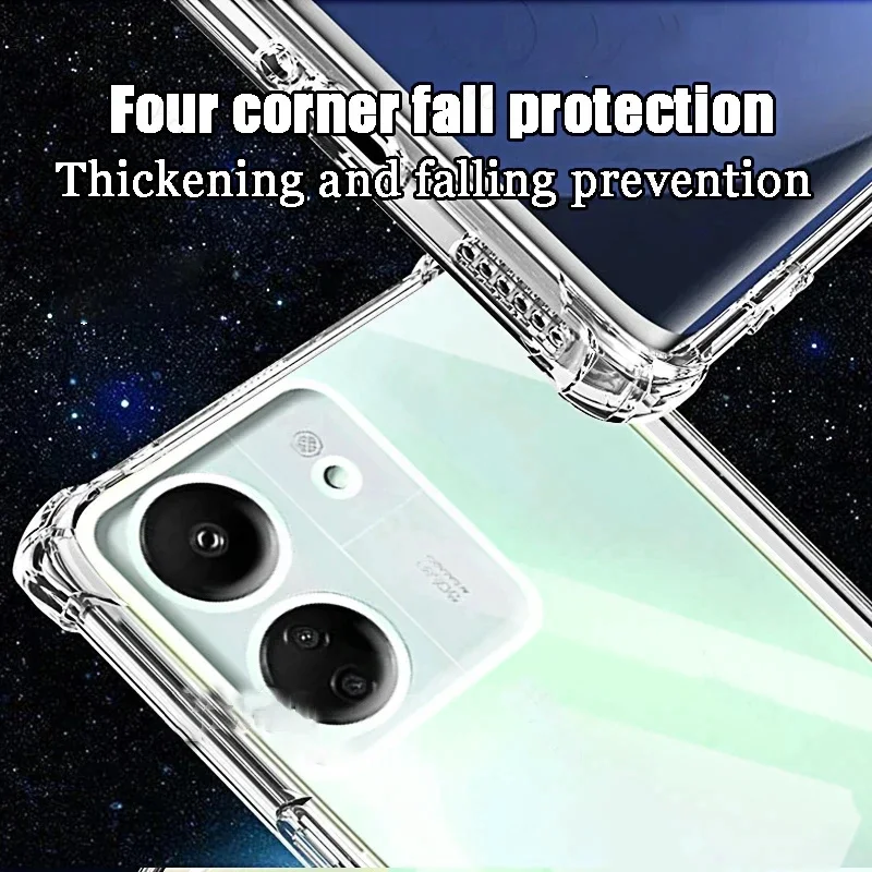 Custodia morbida in silicone ultra sottile antiurto per Xiaomi Redmi Note 13 12 12S 12T 11 11S 11T Pro Plus Pro+ 13C 12C Cover posteriore trasparente_voghion.com