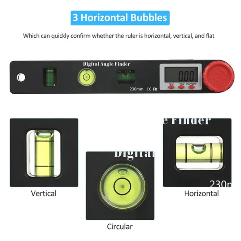 4 In 1 Digital Angle Finder Digital Protractor Angle Measuring Tools 3 Different Bubbles Spirit Level Ruler For Woodworkers 2