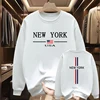 New York Printing Mens Sweatshirts Hot Sales O-Neck Black White Tops Man High Grade Clothing Casual Pullover Jogging Sweatshirts 1