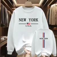 New York Printing Mens Sweatshirts Hot Sales O-Neck Black White Tops Man High Grade Clothing Casual Pullover Jogging Sweatshirts 1