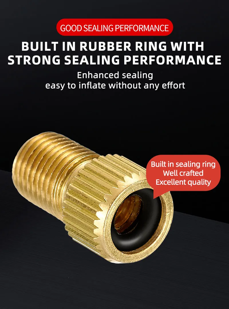 VXM Bicycle Wheel Tire Transfer Valve Adapter French Mouth To AV Road Bike Copper FV Pump Valve Cap Cycling Tyre Accessories