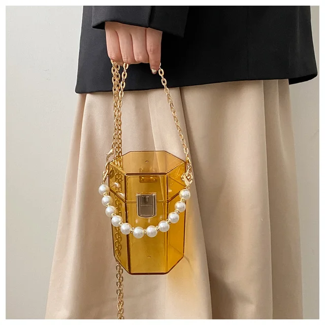 Acrylic Clear Clutch Bag Women's Transparent Handbag Striped Small Square  Hard Box Evening Bag Female Handle Evening Purse X860H - AliExpress