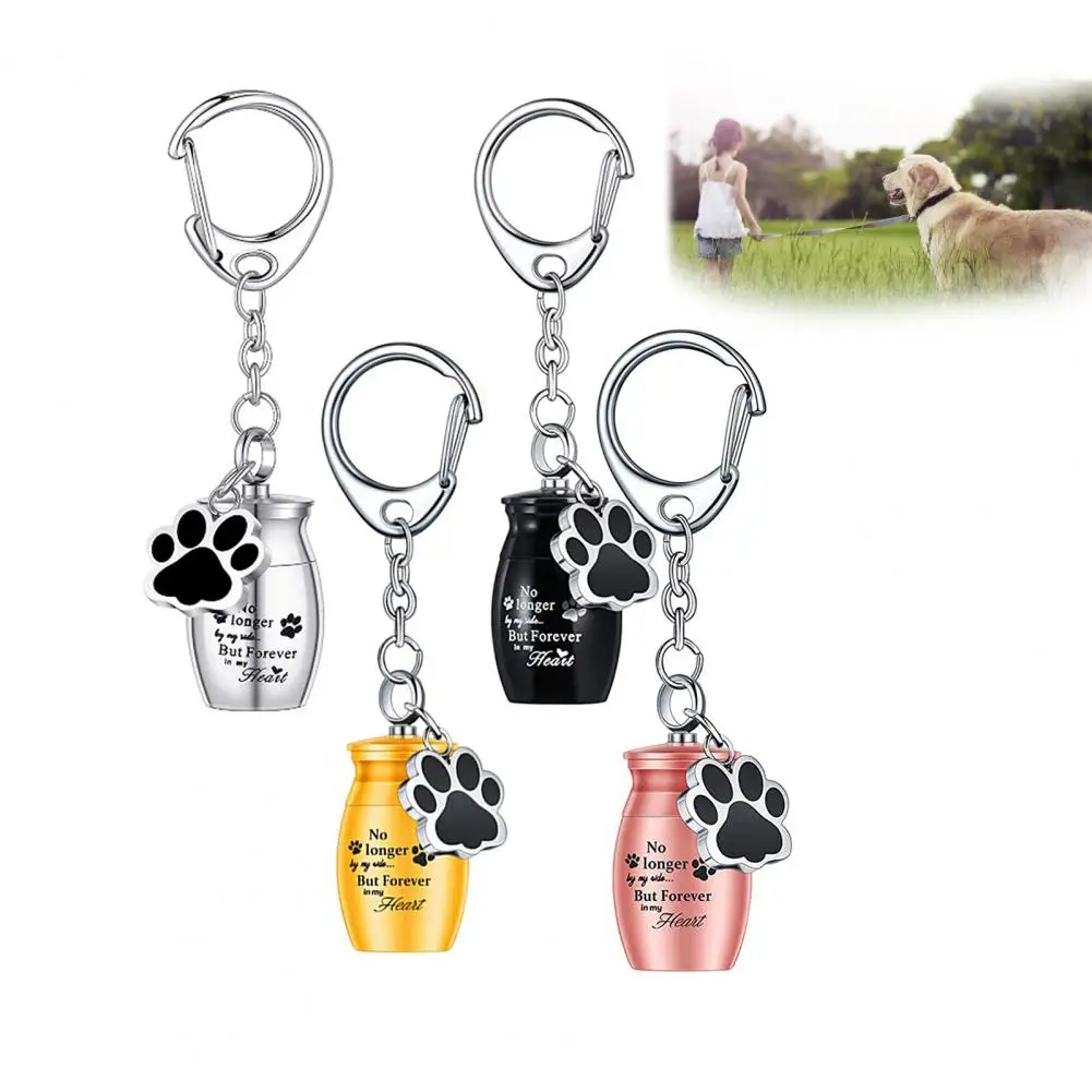 Pet Urn Keychain Moistureproof Cat Cremation Ash Jar Mini Dog Finger Storage Bottle with Puppy Paw Pendant Pet Souvenir cremation jewelry cremation urn
