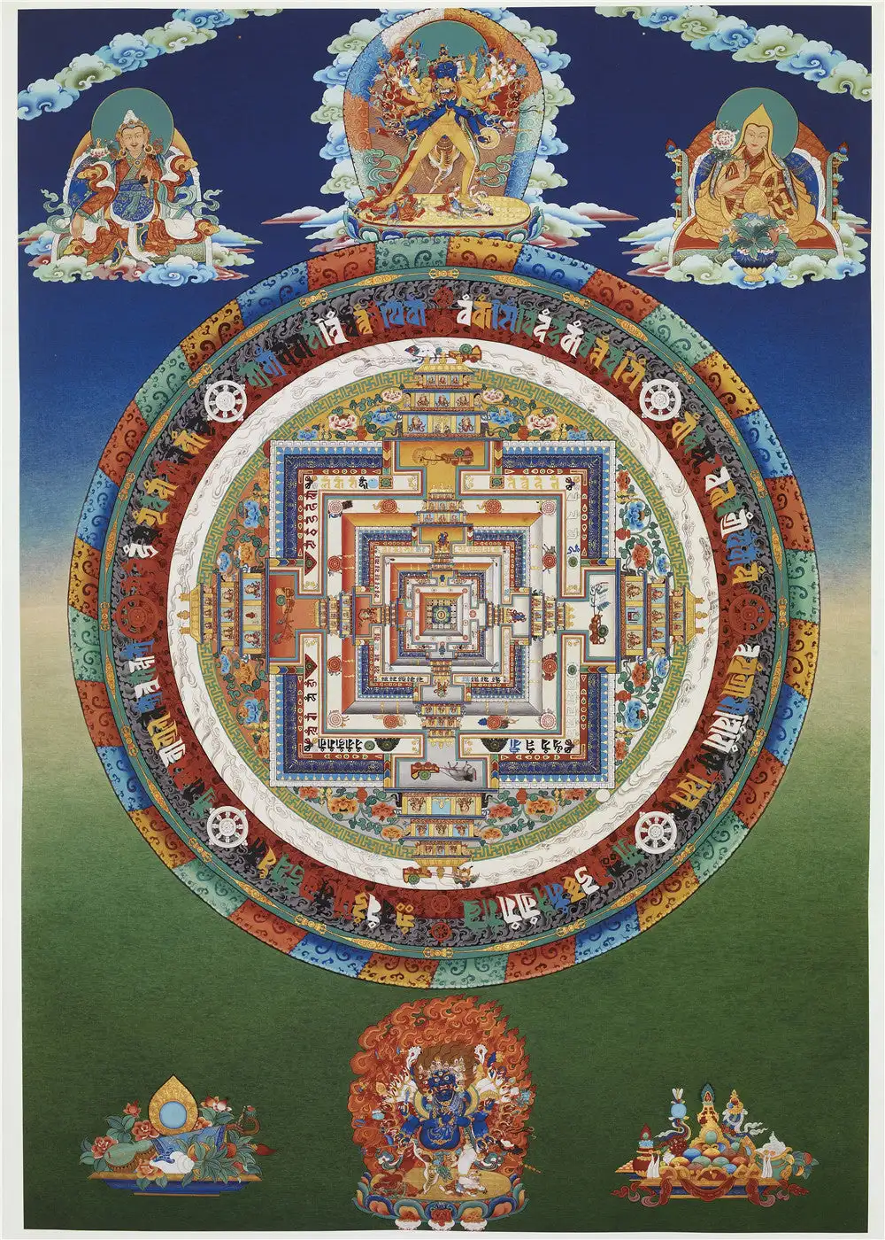 

Kalacakravajra Mandala Thangka,Gandhanra Tibetan Buddhist Thangka Art,Giclee Printed and Hand Framed,47" × 32"