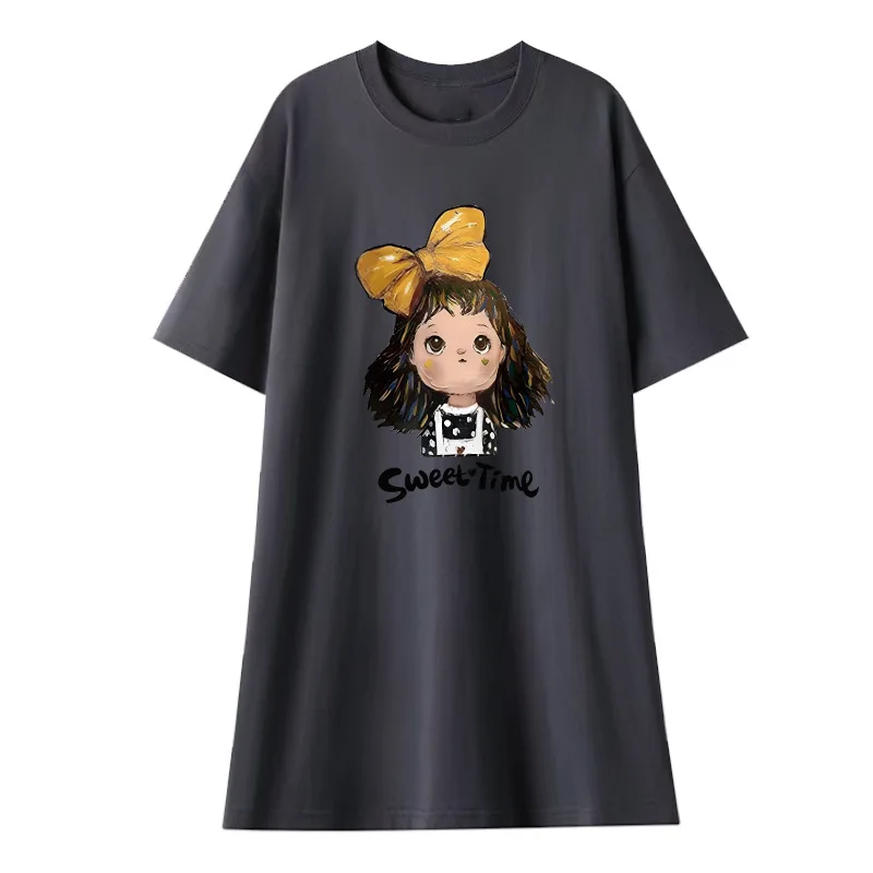 Maternity Summer Dress New Maternity Dress Fashionable Casual Sweet Age Reduction Loose Large Size Small T-Shirt Skirt - 5