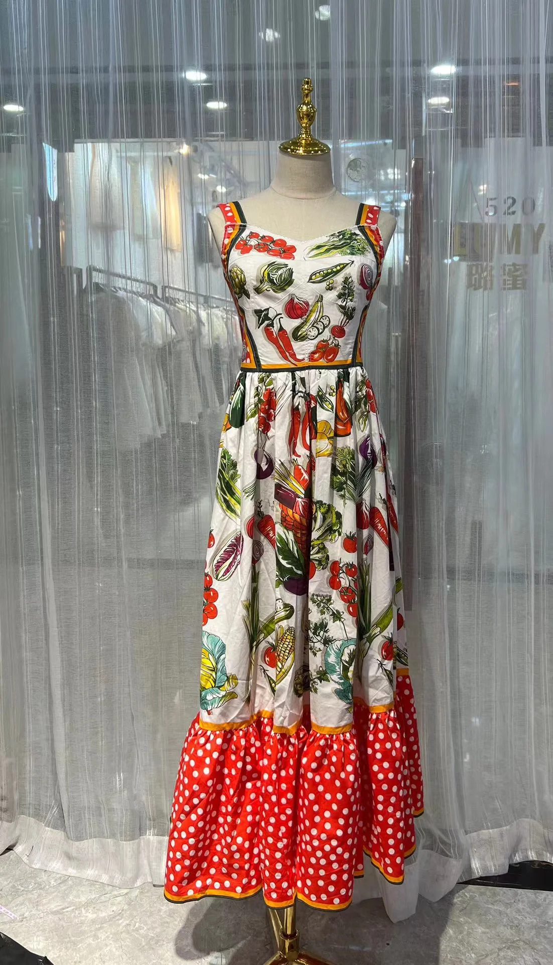 

Fyion High Quality 2023 Summer Women Fashion Runway Top Holiday Long Flowers Print Dress Sleeveless Ladies Hot Sale Dresses
