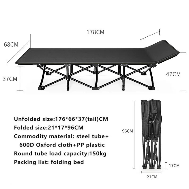 Ultra Light Portable Outdoor Folding Bed Camping Self-Driving Trips Dual-use Travel Hiking Sleeping Bed