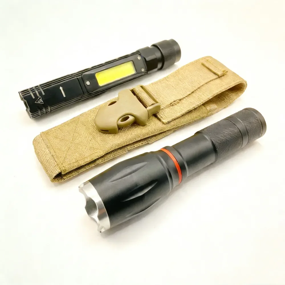 Molle 손전등 파우치 EDC 토치 홀더 허리 가방 야외 캠핑 하이킹 사냥 도구 주최자 다목적 가위 케이스