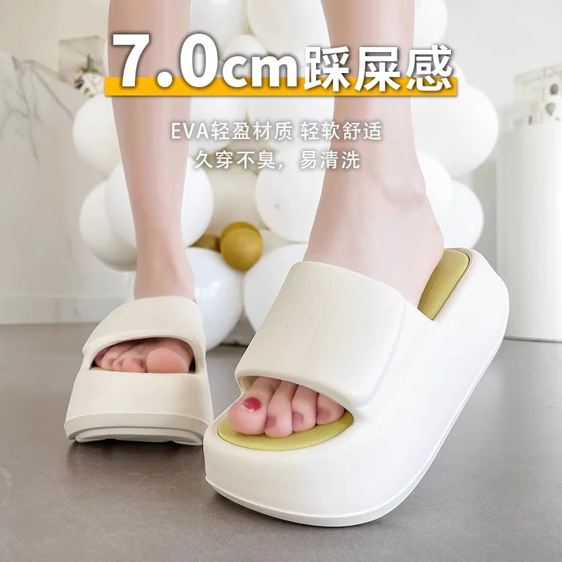 Fashion high heels slippers women's summer EVA shoes woman concise slides clogs girls gothic chunky slippers free shipping