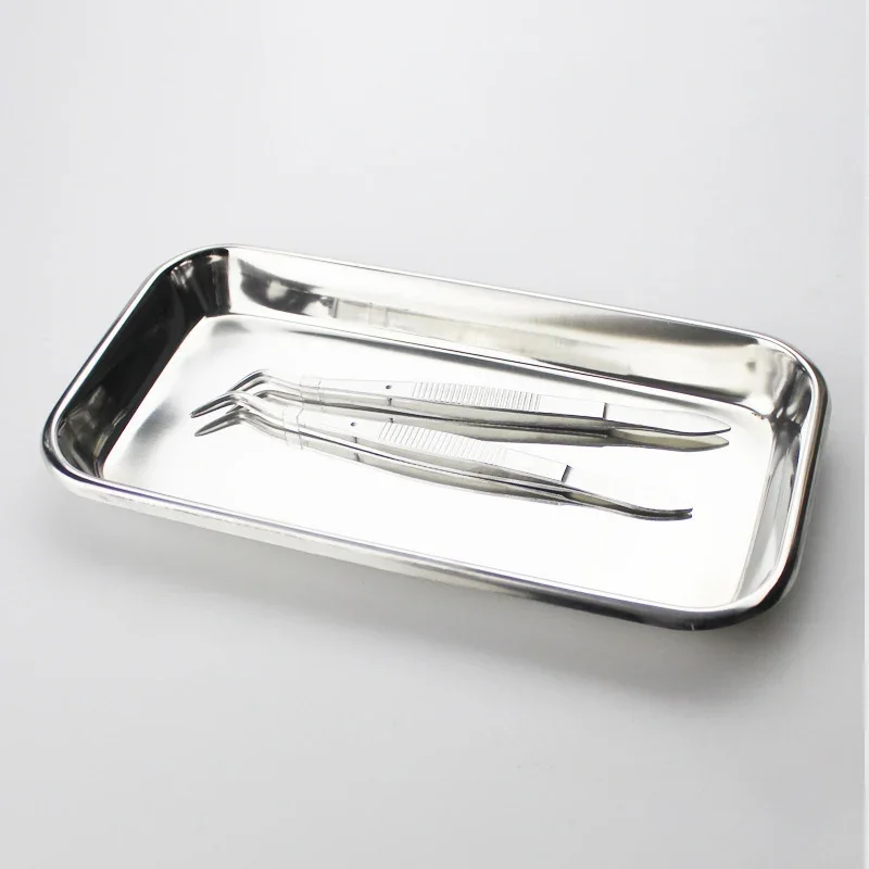 Stainless Steel Square Storage Tray for Dental Medical Tools Kitchen Nail Tattoo Device Supplies Dish storage tray kitchen tray