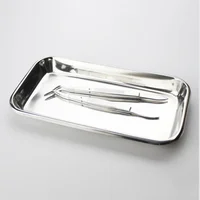 Stainless Steel Square Storage Tray Dental Medical Tools Kitchen  Nail Tattoo   Device Supplies  Dish 1