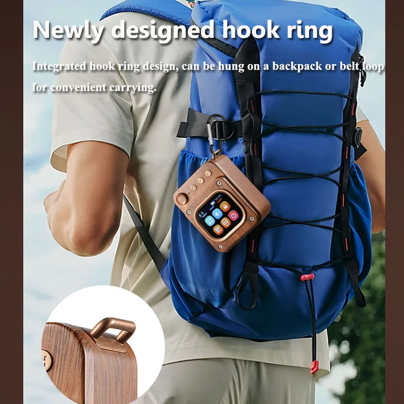 Mini Pocket Bluetooth Speaker Smart Touch Screen Soundbar Music Box Wireless MP3 Music Player Support TF Card Alarm Clock Album