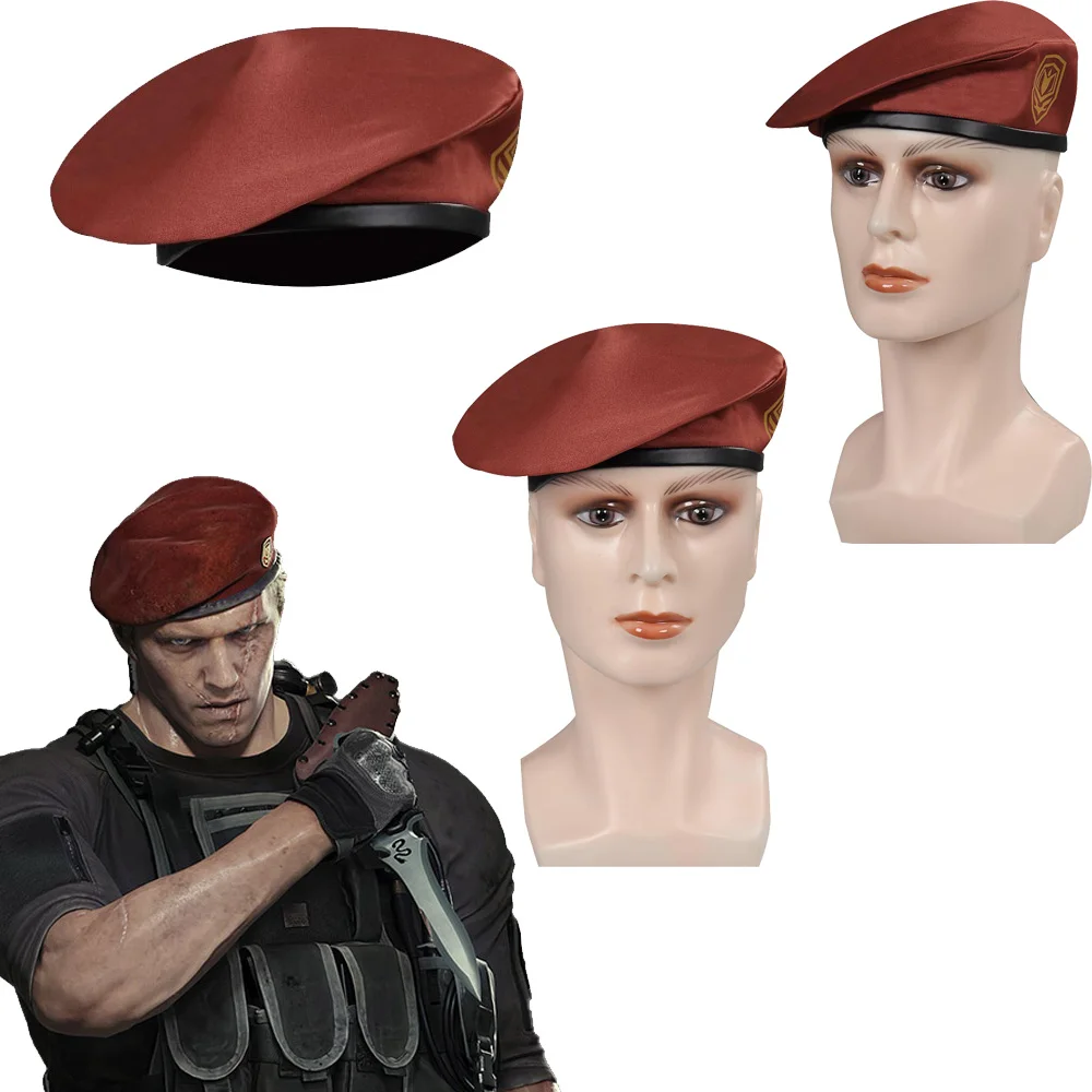 Jack Krauser Red Beret Game Resident 4 Cosplay Costume Accessori Uomo Roleplay Fantasia Puntelli Halloween Carnival Party Travestimento