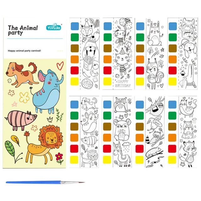 Watercolor Paint Book Funny Watercolor Coloring Book For Kids Paint Book  Pocket Watercolor Book Children's Watercolor Coloring - AliExpress