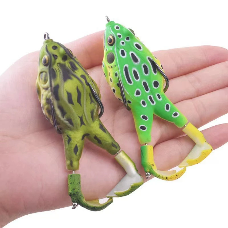 Silicone Frog Fishing Lure 13g/16g Double Propeller Legs Soft Frog Bait for Pike Bass Artificial Frog Bait Topwater Wobblers