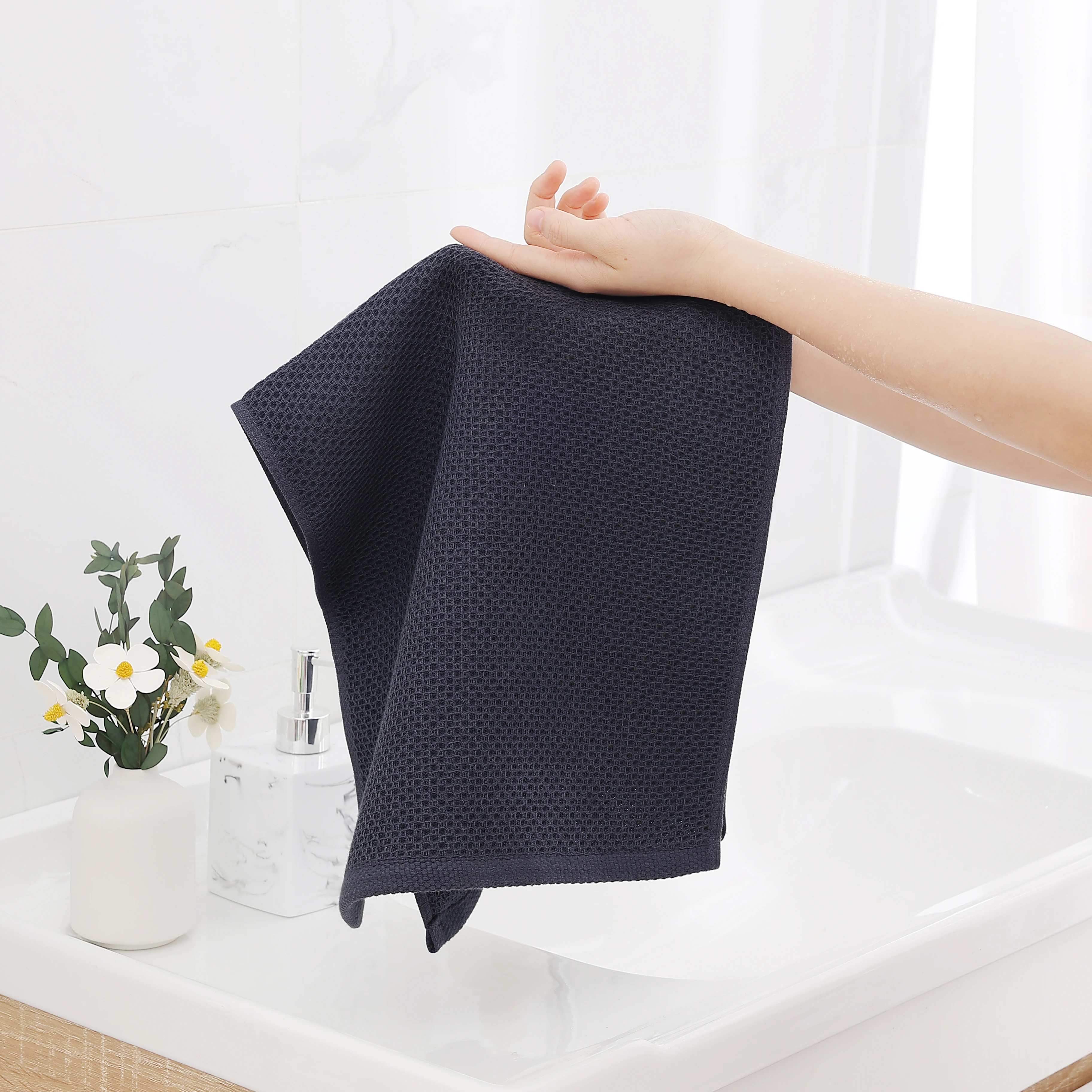 Cotton Dishcloth Soft Absorbent Microfiber Towel Kitchen Cleaning Cloth For Household Quick Drying Wash Cleaning 4Pcs