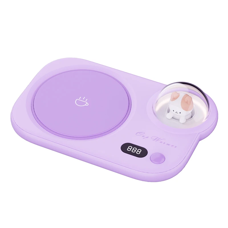 Lovely Cat 3 Gear Temperature 8 Hours Auto-off Coffee Milk Water Mug Warmer Heating Cup Coaster Mat with Night Light Cup Heater 6