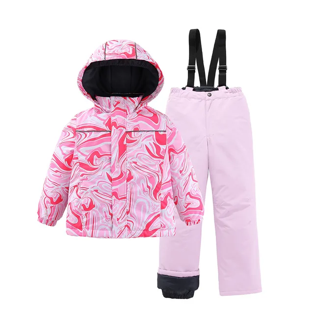 Combinaison Neige Combinaison Ski Enfant Amur Leopard - Veste + Pantalon - Imperméable - Isotherme - Taille 5-13 Ans Veste Pantalon Neige Imperméable Garçon Fille