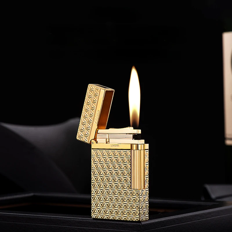 

High End Gift Lighter Crisp Steel Sound Side Ignition Grinding Wheel Light Pure Copper Kerosene Lighter Smoking Accessories