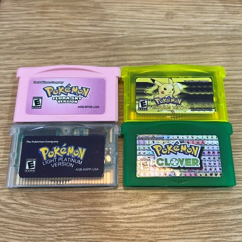 GBA Game Cartridge 32 Bit Video Game Console Card Pokemon Light Platinum Lighting Yellow Flora Sky Clover High Quality Shell 2