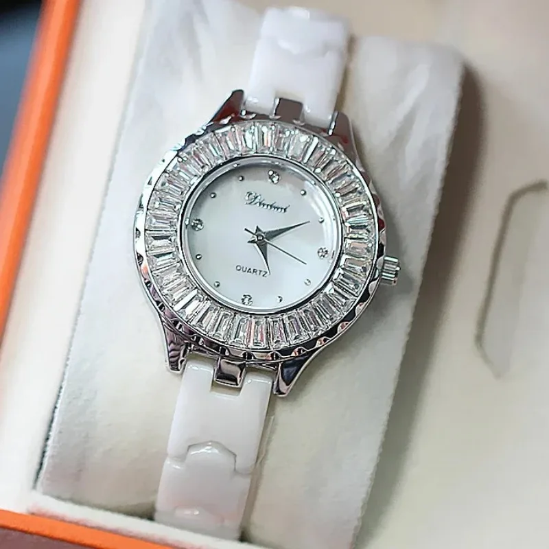 Fashion Watch for Women Scallop Pointer Luxury Diamond Clock Simple Steel Strip Waterproof Girls Quartz Watches Reloj Para Mujer