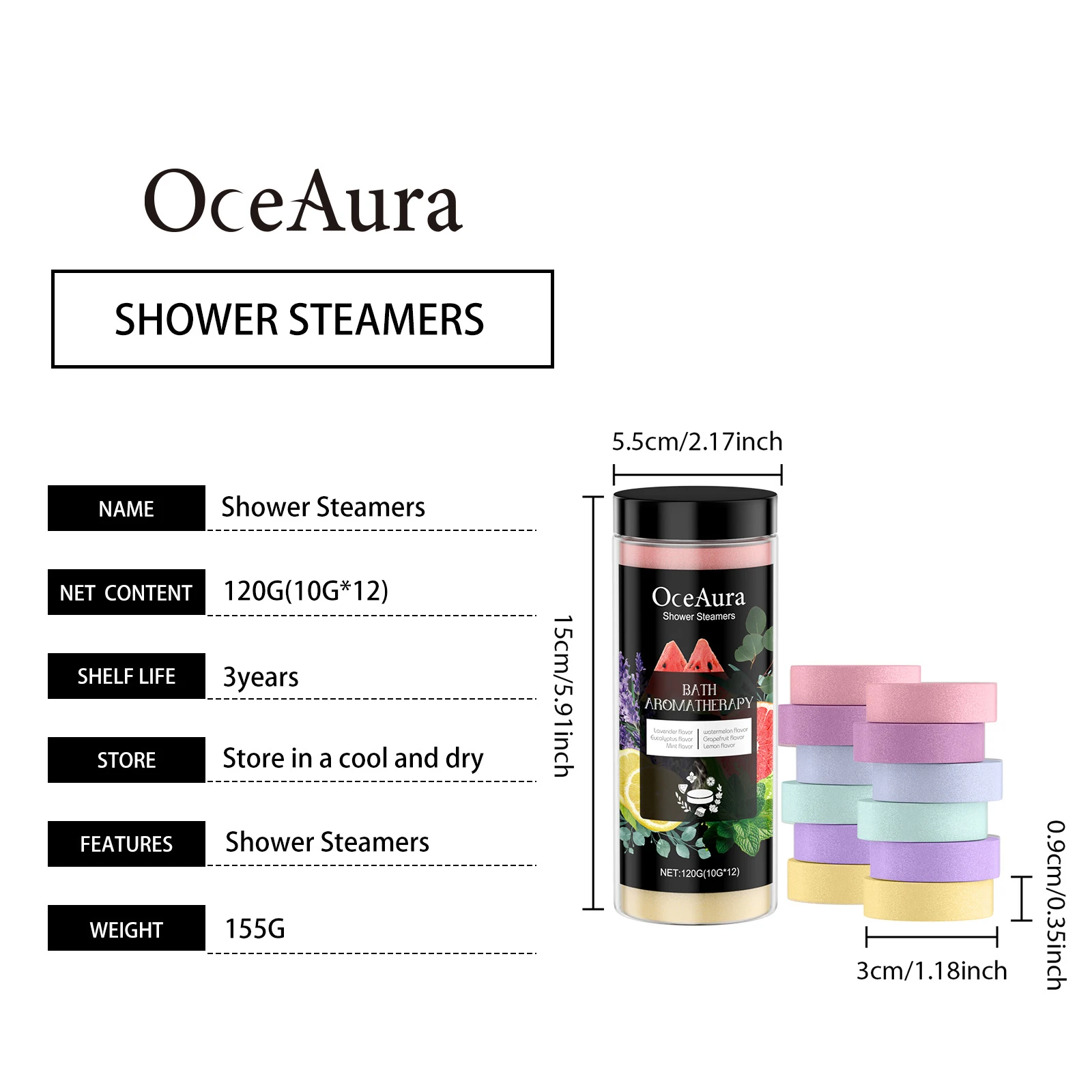 Aromatherapy Shower Steamer Tablets - 12 Pack Self Care & Relaxation Gift Set