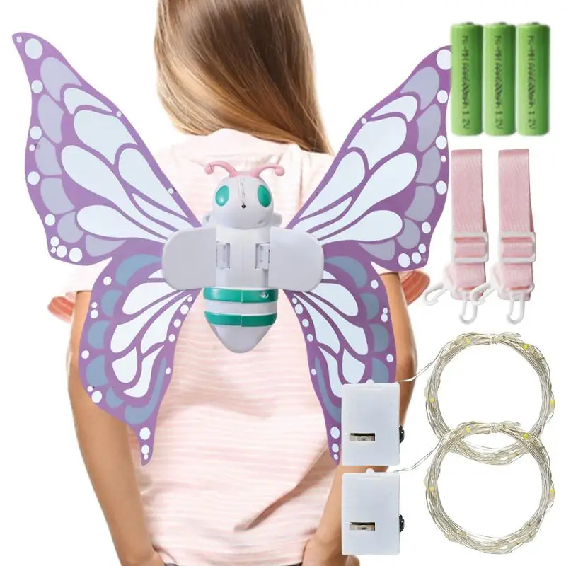 

Электрические сказочные крылья, светодиодное музыкальное платье, крылья принцессы ангела бабочки для девочек, детские игрушки, костюм эльфа, Светящиеся Крылья