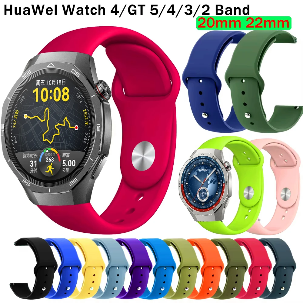 Premium Silicone Replacement Watch Band - 20mm/22mm, Various Smartwatches