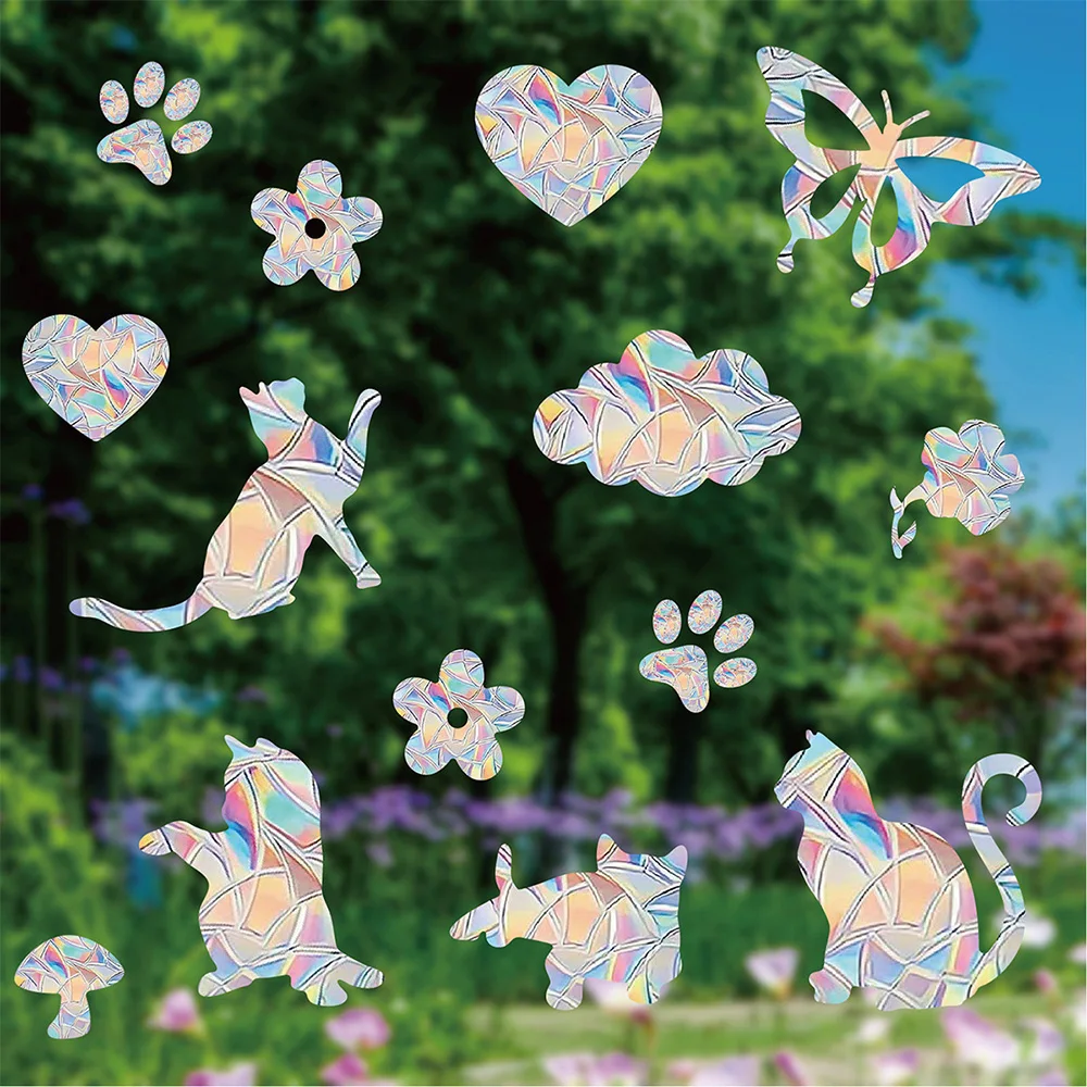 Sunshine Catcher Colorful Window Stickers Rainbow Prism Butterfly Electrostatic Glass Anti-collision Ornament