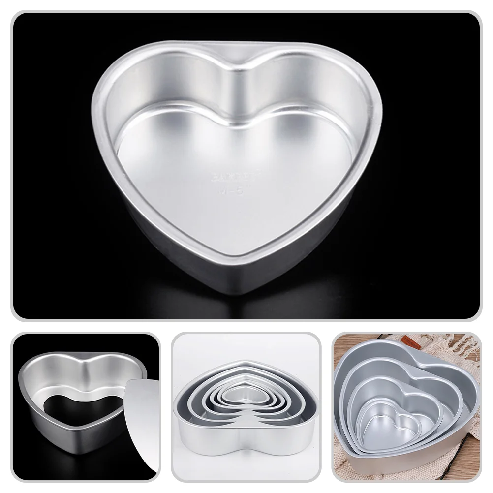 

6/7/8/10inch Aluminum Alloy Cake Molds Heart Shaped Cake Pans Removable Bottom Baking Mould For Muffin Cake Bread Cheese Mousse