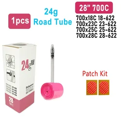 Ultralight TPU Bicycle Inner Tube - 700 x 18/32 Road MTB with 65mm French Valve - 45mm with Patch Kit (24g 1pcs)