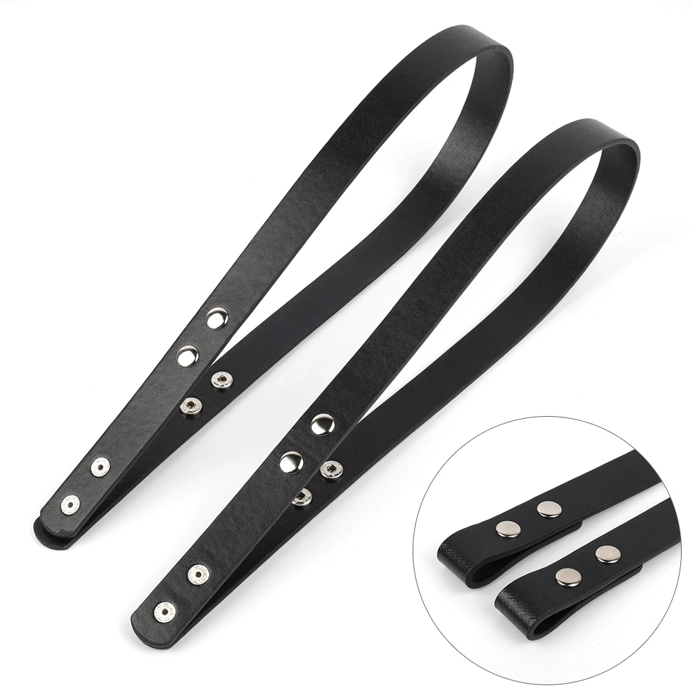 1 Pair 70cm Snap Button Handle Women Bag Shoulder Handbag Detachable PU Leather Handles Strap Belt Bag Accessories