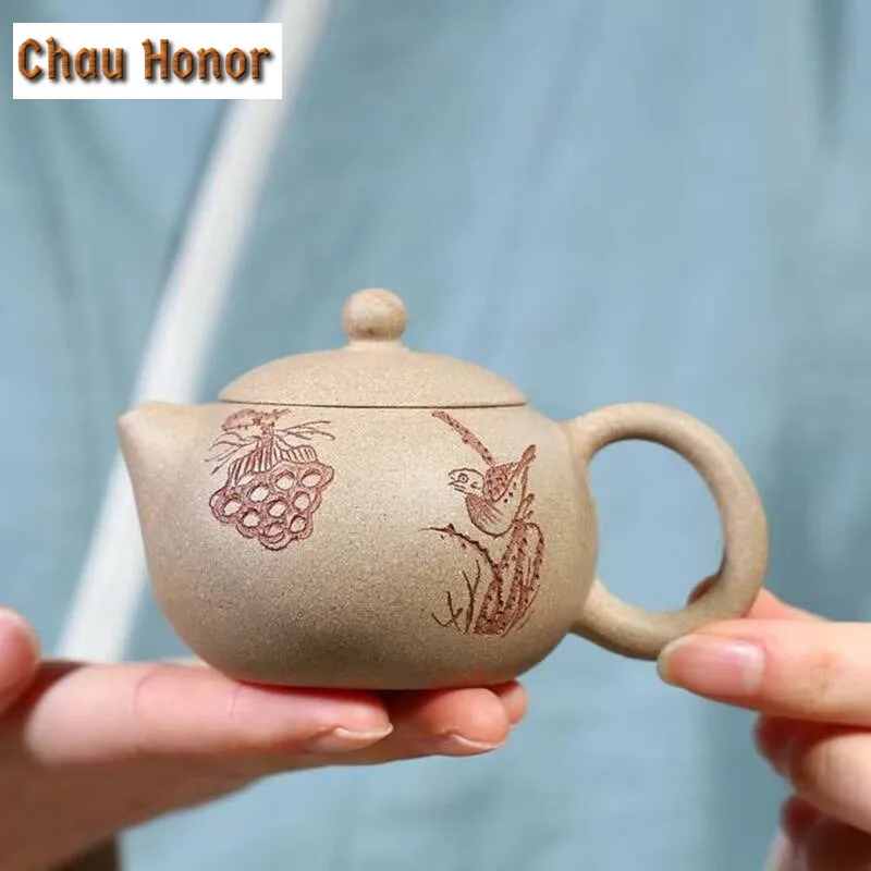 120ml Yixing Purple Clay Teapots Classic Xishi Tea Pot Raw Ore Beauty Kettle Master Handmade Zisha Tea Set Customized Gifts