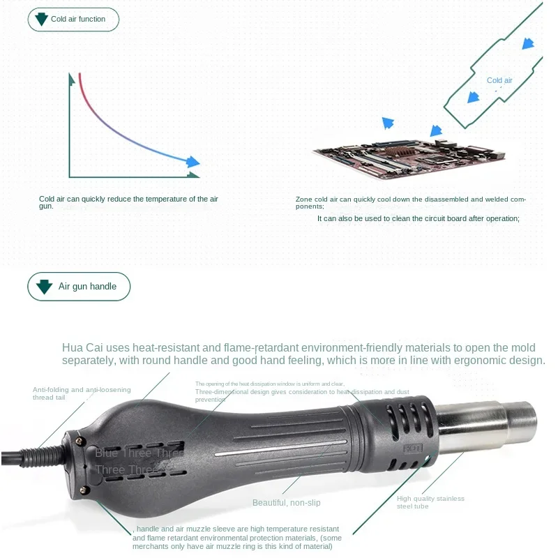 YIHUA 8786 I 2In1 Welding Station Hot/cold Air Gun Switch Digital Display Constant Temperature Electric Iron Desoldering Station 5