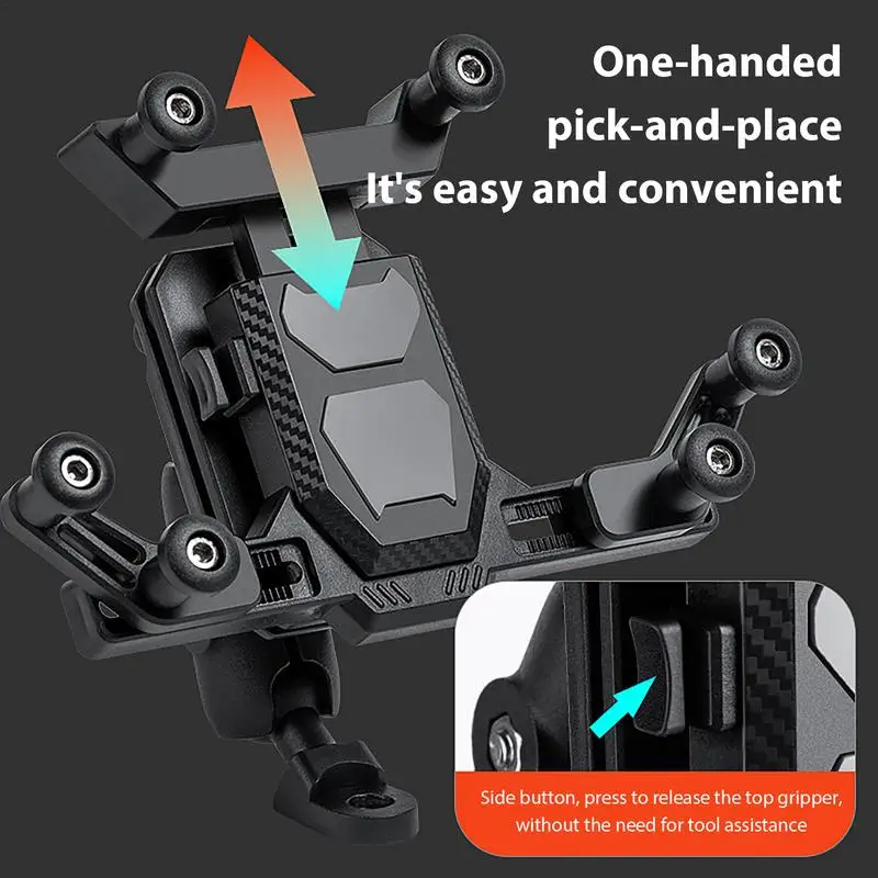 Motorcycle Phone Mount Alloy Shock-Absorbing Phone Holder With 360 Degree Rotatable Cycling Phone Stand Multifunctional