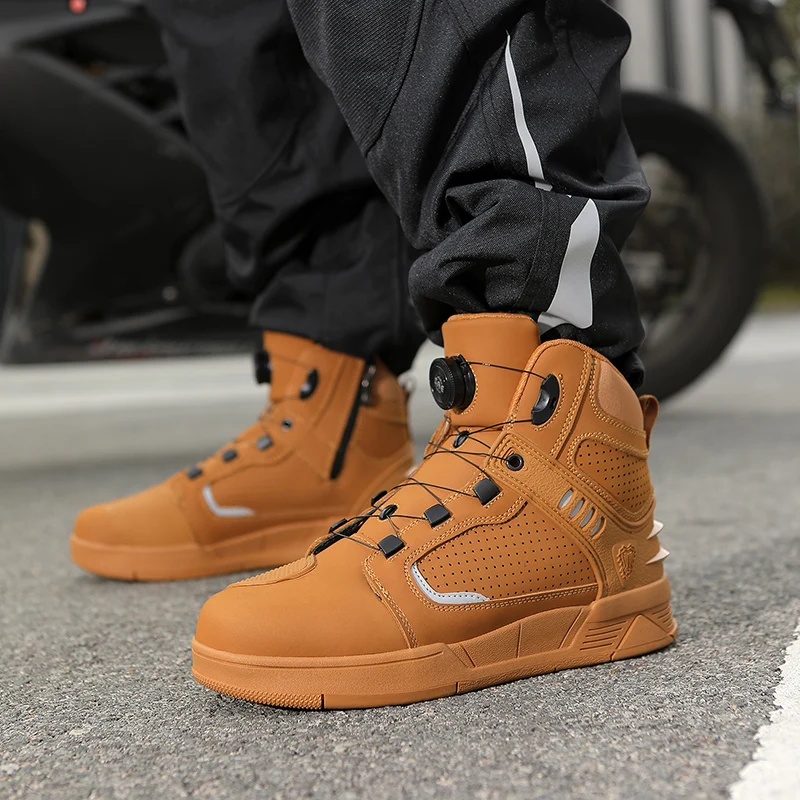 Motorcycle protective boots men four season cycling off-road short boots casual fashionable commuting anti slip riding