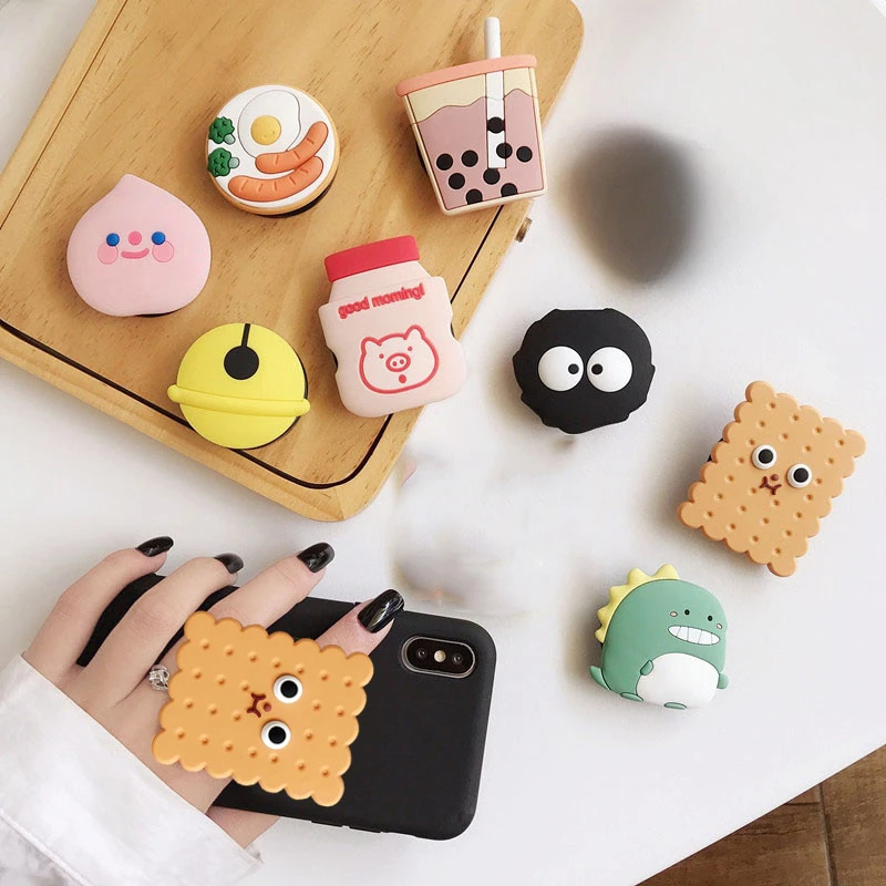 Adorable Cartoon Phone Holder Grip - Expanding Stand and Socket Pocket