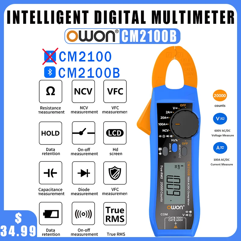 OWONCM2100CM2100BDigitalMultimeterHighPrecisionACDCCurrent