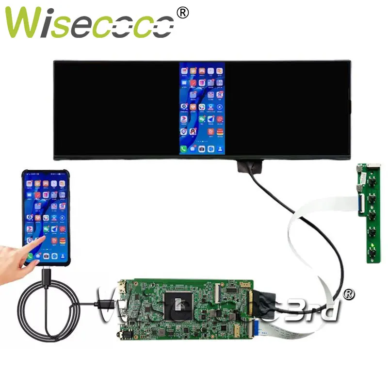 Wisecoco 12,7 Zoll Gestreckt Bar Display 3K 2880x864 Hohe Pixel Display  Tablet Aida64 Raspberry Pi Display EDP 40Pins USB-C Port - AliExpress