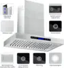 900 CFM Range Hood Stainless Steel 36 inch Kitchen Hood Vent With 4 Speeds Touch Panel Control LCD Display and Remote / 2 P 6